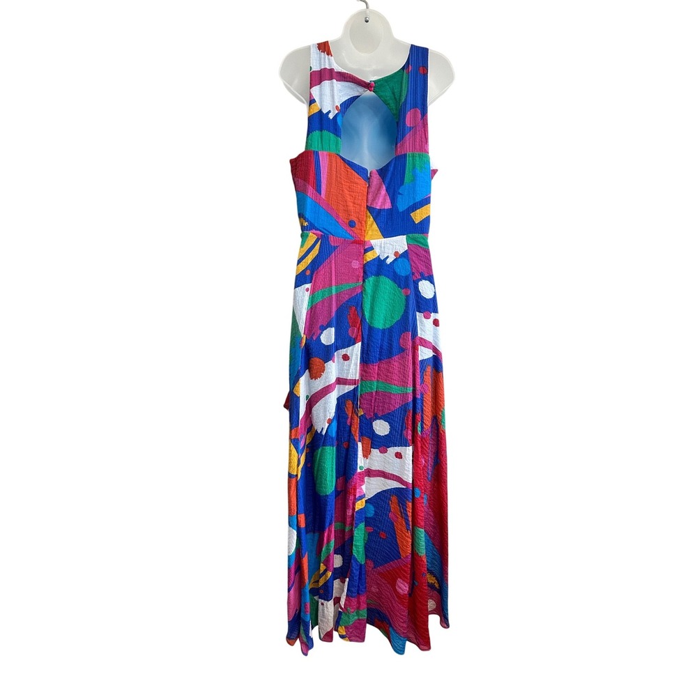 Coconinno Womens XL Abstract Print High Low Maxi Dress Multi Color CF5755SM - Picture 2 of 8